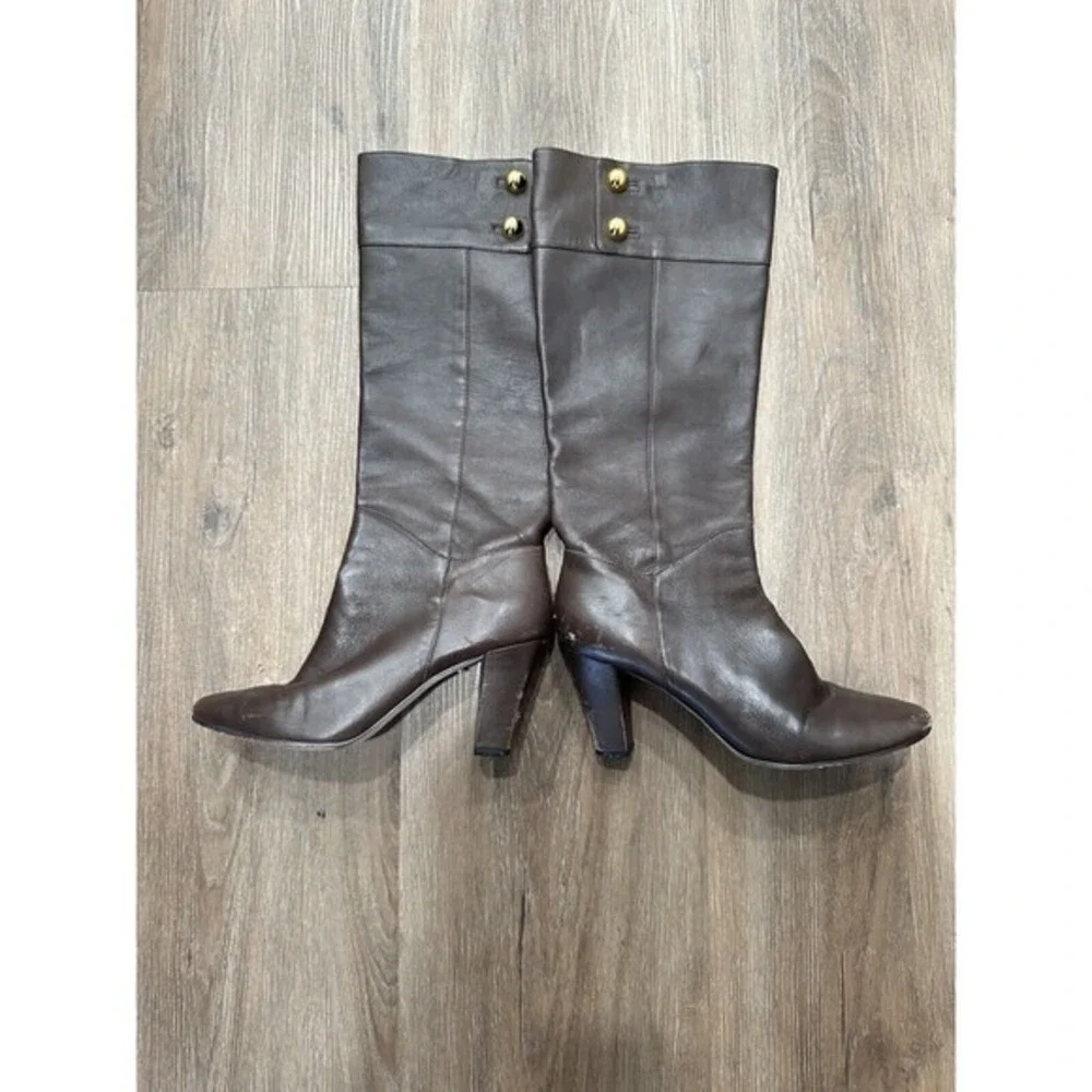 Kate Spade Shoes Womens Leather Size 9.5 M Brown Knee High Heeled Boots